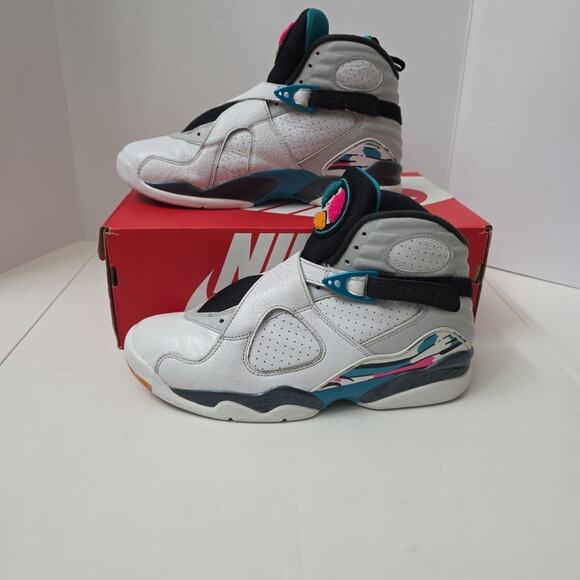JORDAN 8 Retro South Beach 2018 Size 9 Turbo White Green Teal Gray main image 11